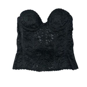 Frederick’s Of Hollywood Vintage 1980’s  Black Lace Bustier